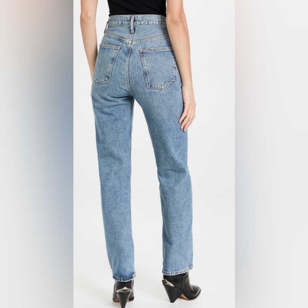 Agolde Blue Straight Leg Jeans - Picture 2 of 8